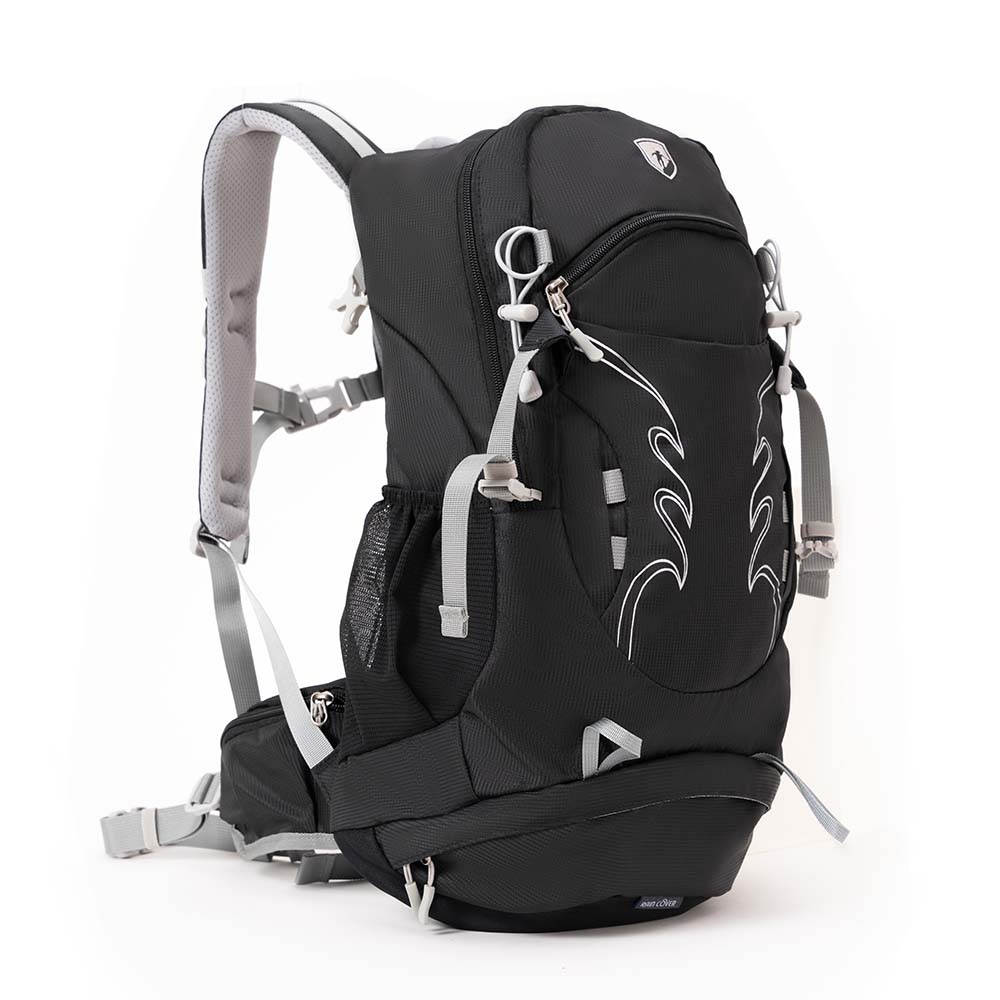 30 L Wanderrucksack Herren & Damen mit gepolsterten Schultergurten, Hüftgurt, mehreren Fächern und Befestigungen; ideal für Outdoor-Abenteuer und Trekking.
