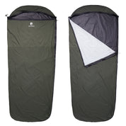 Biwaksack mit Membrane - NEU: Olivgrüner, mummy-style Bivy Sack, geschlossen und geöffnet, zeigt das helle Innenfutter. Ideal für Wetterschutz beim Campen.