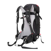 35 Liter Wanderrucksack Herren & Damen, zeigt gepolsterte Schultergurte, verstellbaren Hüftgurt mit Taschen, Mesh-Rückenpanel, Kompressionsriemen, ideal für Outdoor-Abenteuer, passend für Tages- und Mehrtagestouren.