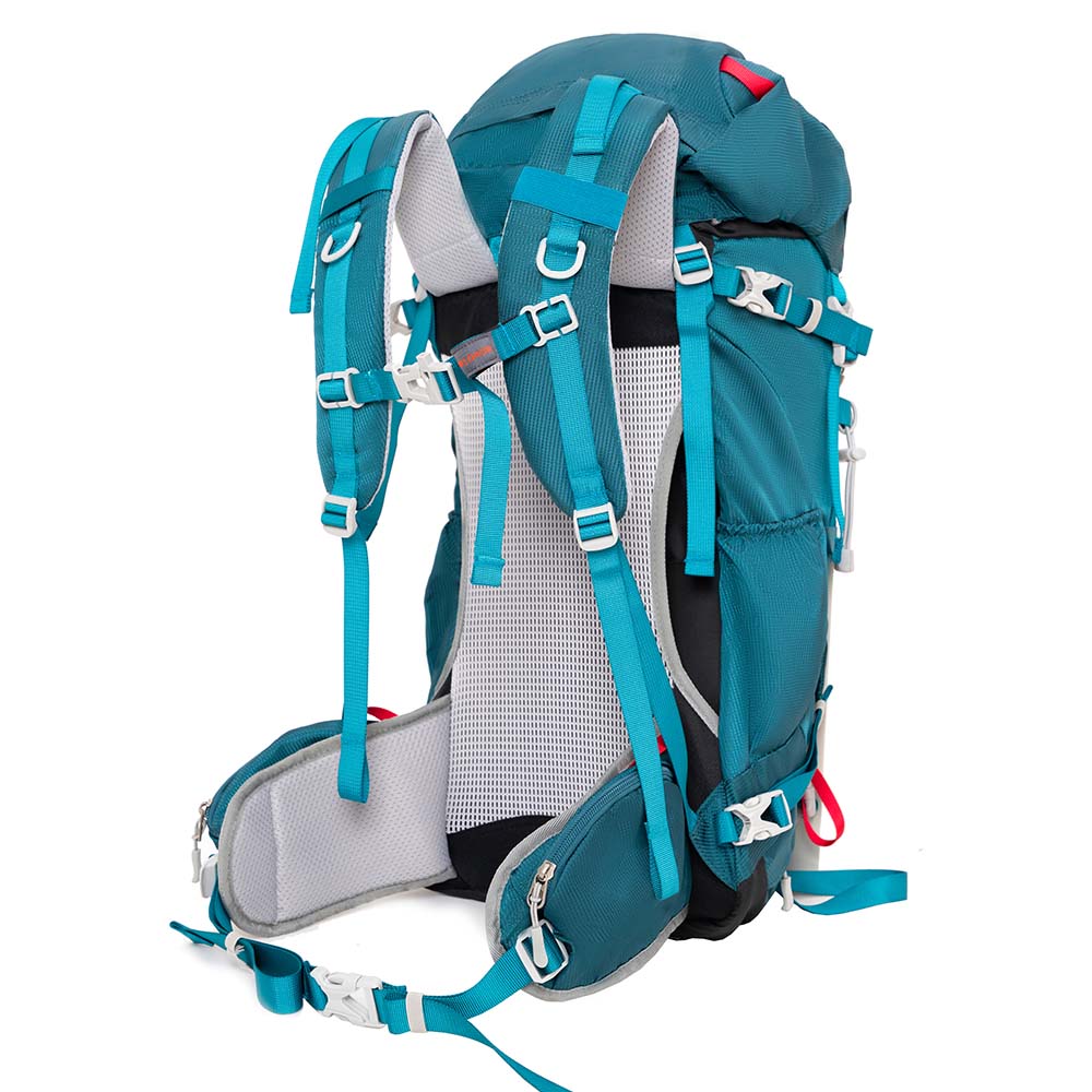 35 Liter Wanderrucksack Herren & Damen mit gepolsterten Schultergurten, belüftetem Rücken, Hüftgurt, Taschen, Kompressionsriemen und Regenhülle, ideal für Outdoor-Abenteuer.