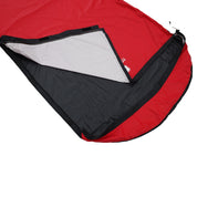 Biwaksack mit Membrane - NEU: Roter wasserdichter Biwaksack mit schwarzem Boden, Mesh-Ventilationspanel, Reißverschluss und Kordelzug, ideal für Outdoor-Abenteuer und spontanes Übernachten.