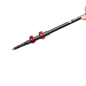Teleskop Nordic Walking Stöcke aus Aluminium mit verstellbarer Länge, roten Klemmverschlüssen, robustem Schaft und Alpin Locker-Branding, ideal für komfortable Outdoor-Abenteuer.