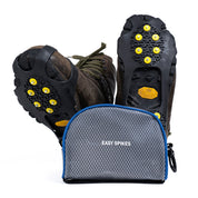 Spikes für Schuhe: Robuste Wanderschuhe mit Easy Spikes, Slip-on-Traktionscleats mit 10 Spikes und praktischer Tasche. Ideal für sicheren Halt auf Schnee und Eis.