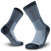 Merino Wandersocken Classic Herren & Damen, grau, mit dunklen Akzenten und strukturiertem Design für Komfort. Ideal für Outdoor-Abenteuer, atmungsaktiv und temperaturregulierend durch hohen Merinowollanteil.