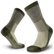 Merino Wandersocken Classic Herren & Damen, oliv/khaki, crew-länge, verstärkte Fersen/Zehen, arch support, ideal für Outdoor-Aktivitäten, aus 72% Merinowolle für Komfort und Haltbarkeit.