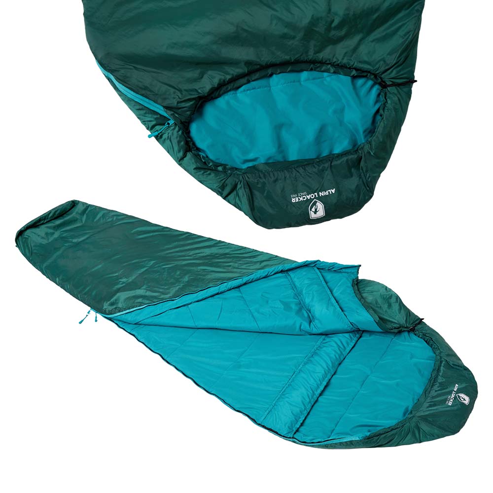 SYN PRO - Synthetik Sommer Schlafsack ultraleicht: Mumienschlafsack mit Kapuze, Reißverschluss, aus recyceltem Material, ideal für Camping und Trekking.