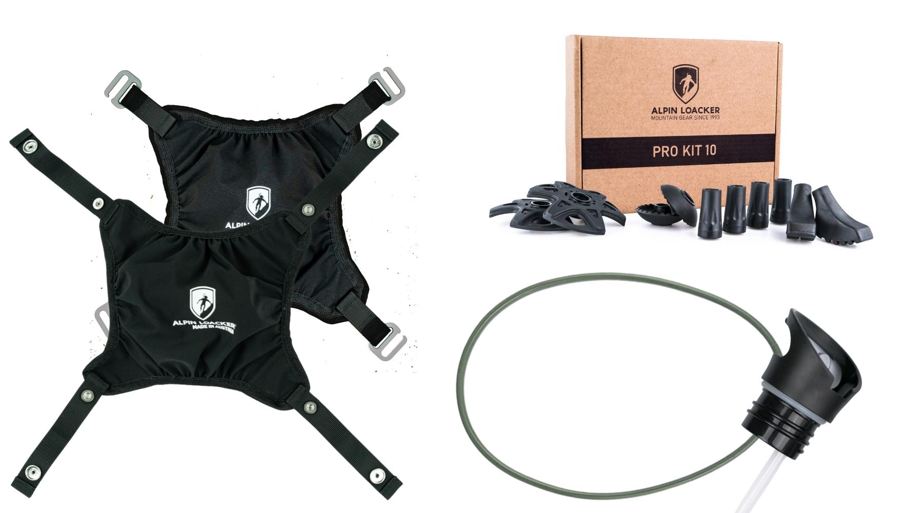 Schwarzes Geschirr mit Ring und Box, passend für Outdoor-Aktivitäten, präsentiert von alpinloacker.com, spezialisiert auf Outdoor-Ausrüstung und Zubehör.