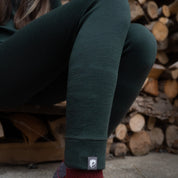 Detailaufnahme des Merino Sets für Kinder in grün, 100% Merinowolle