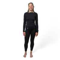 Set Biancheria Intima 100% Merino Donna 230 g/m2 - S / Nero