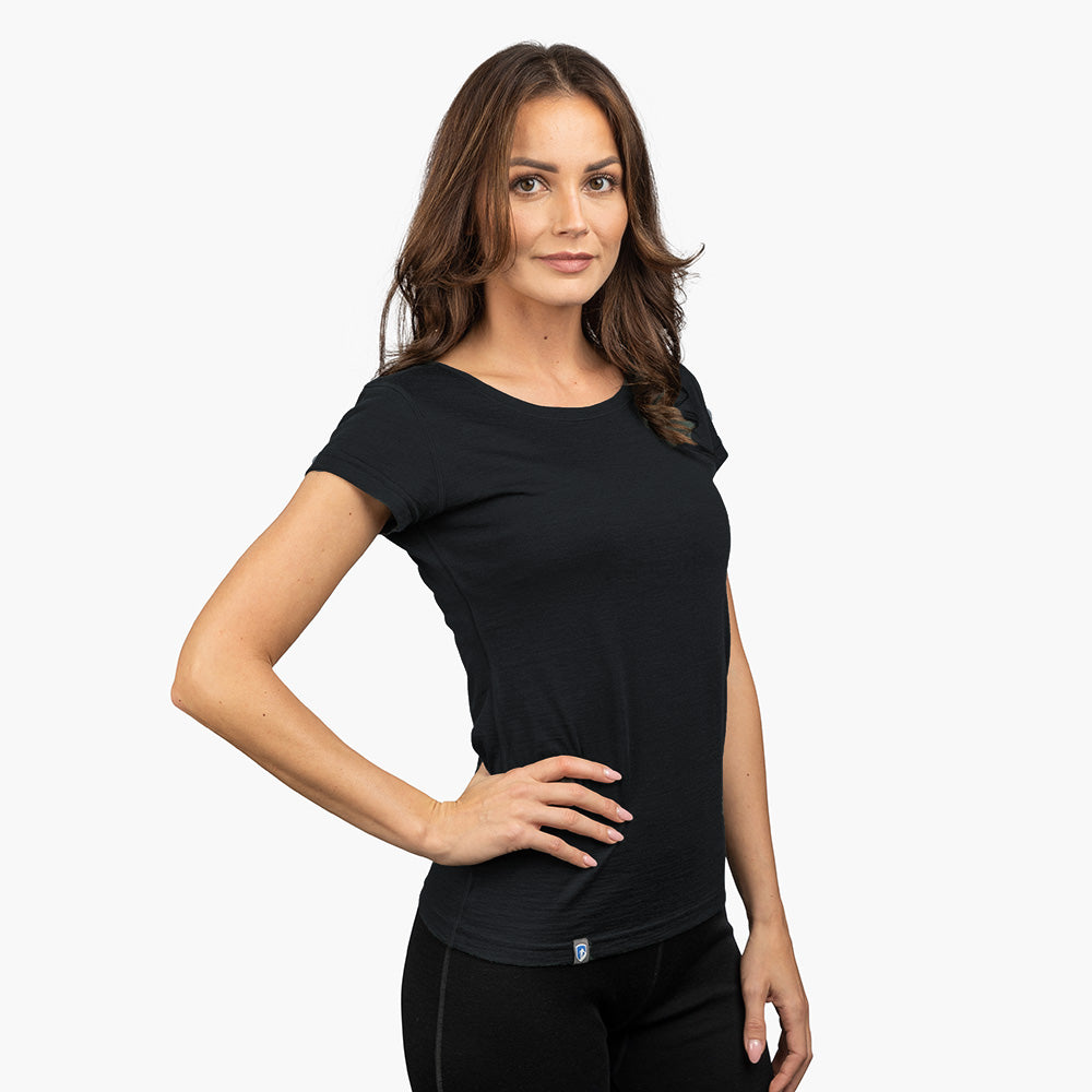Alpin Loacker 100 Merino T-shirt Damen in schwarz