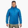 Alpin Loacker cálida chaqueta de invierno para hombre con capucha en azul