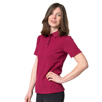 Merino Coolmax Polo T-Shirt Donna 150 g/m2 - Berry / S