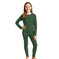 Set di biancheria intima in lana 100% merino per bambini 230g/m2 - Verde / 98/104