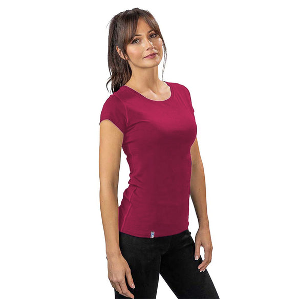 Merino t-shirt women breathable in berry pink