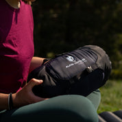 Nahaufnahme des verpackten Syn Pro Schlafsacks