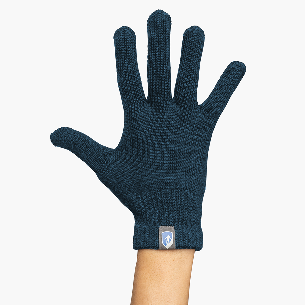 Alpin Loacker blaue Merino Handschuhe warm, Merinowolle handschuhe damen und herren