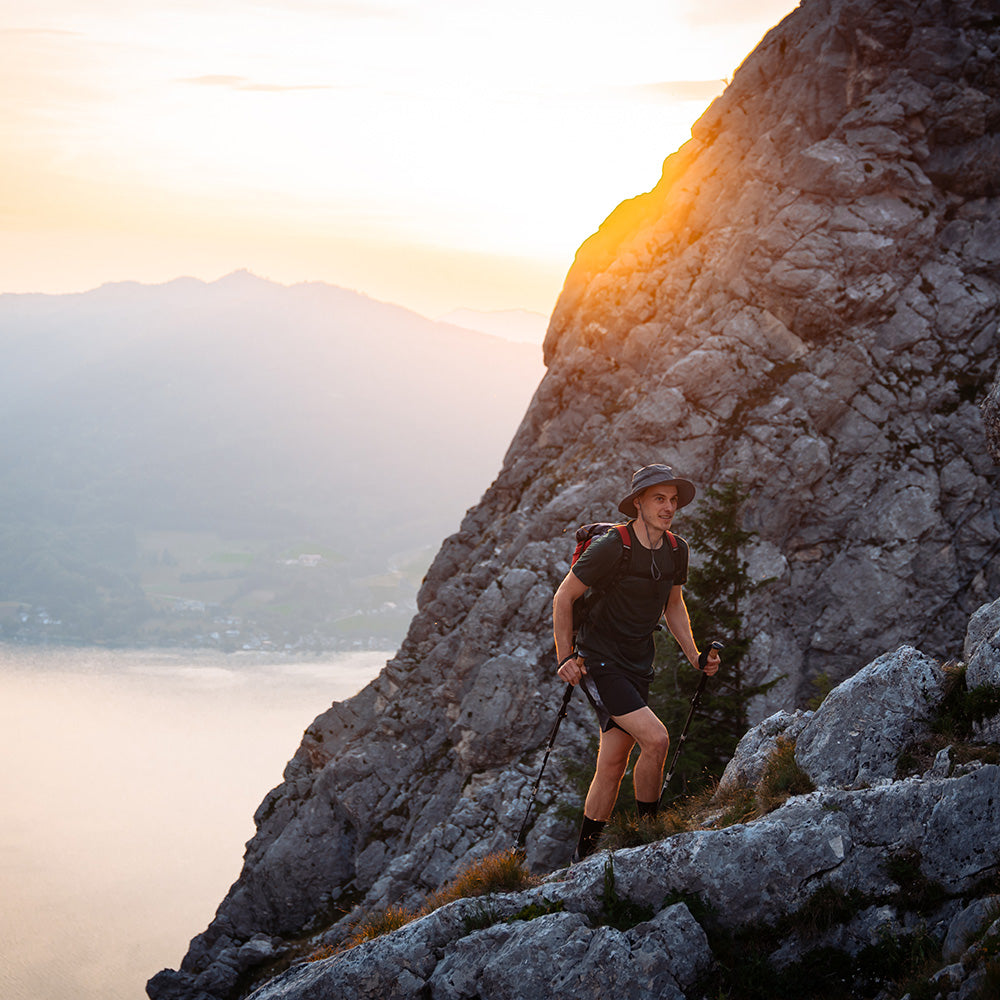 Alpin Loacker ultra leicht Wanderstock aus Carbon faltbar, faltbare Wanderstöcke Carbon faser 