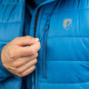 Alpin Loacker extrem warme winterjacke herren in blau mit Packsack