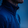 Alpin loacker blaue merino jacke herren mit zip, merino bekleidung herren
