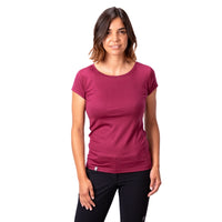 100% Merino T-Shirt Damen - ultrafein - Berry / S