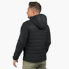 Alpin Loacker Veste d'hiver pour hommes, veste matelassée d'extérieur pour hommes en noir avec capuche