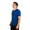 ALPIN LOACKER merino shirt men's v-necki in blue side view