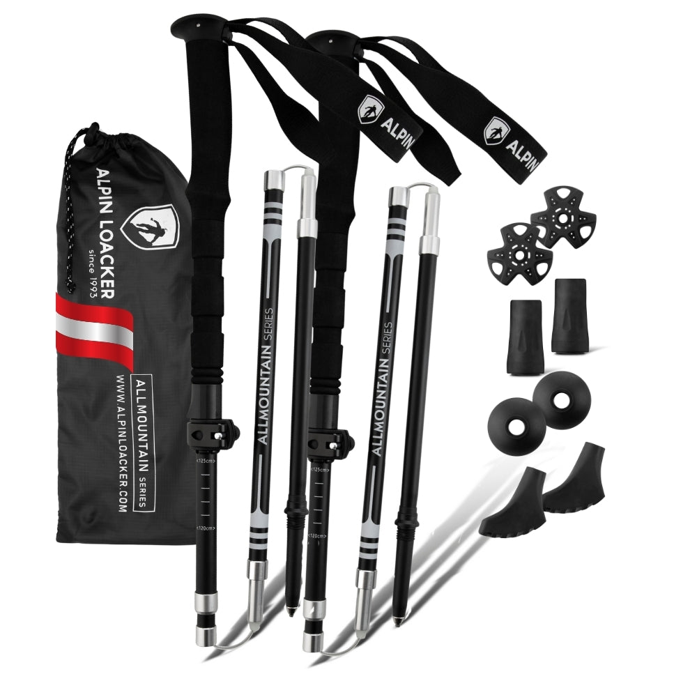 Foldable trekking poles made of aluminum 
