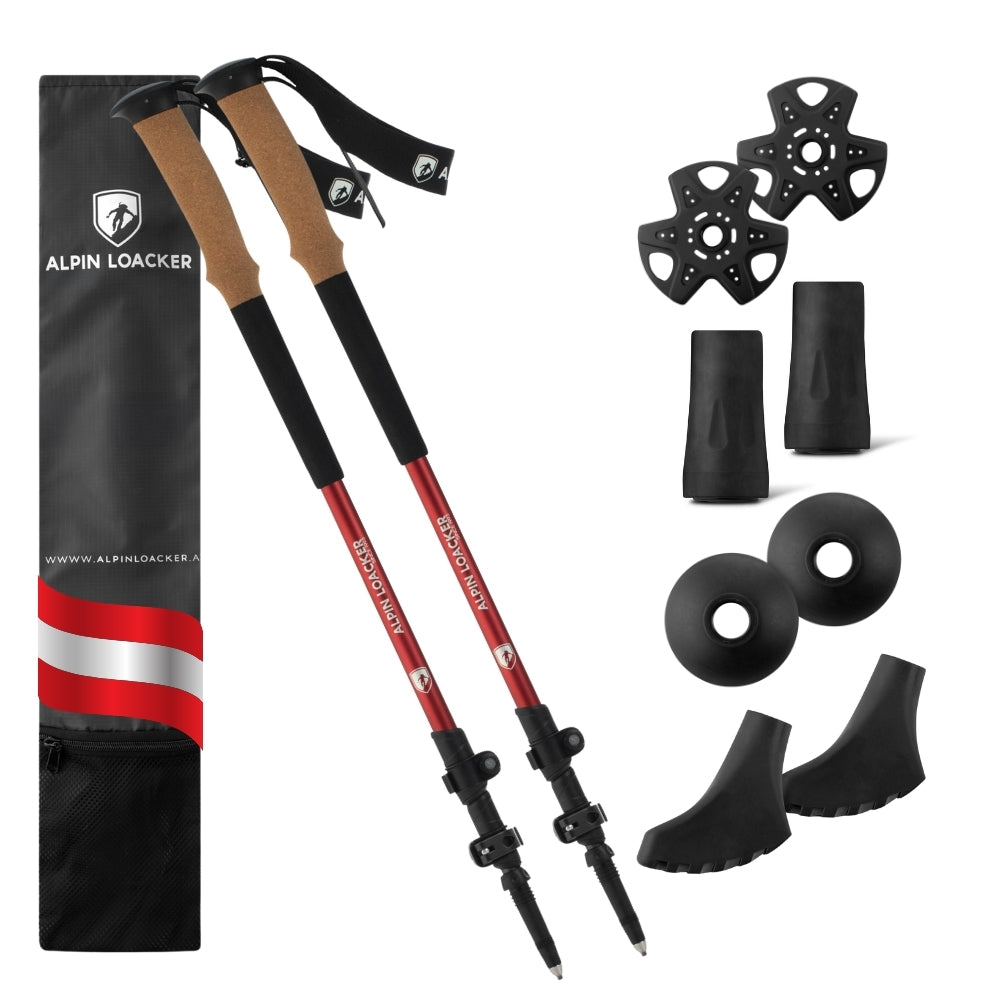 Telescopic hiking poles made of aluminum 