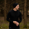 Zwart merino shirt met lange mouwen ultra licht van ALPIN LOACKER