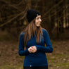Alpin Loacker merinoblå långärmad utomhusskjorta för kvinnor 