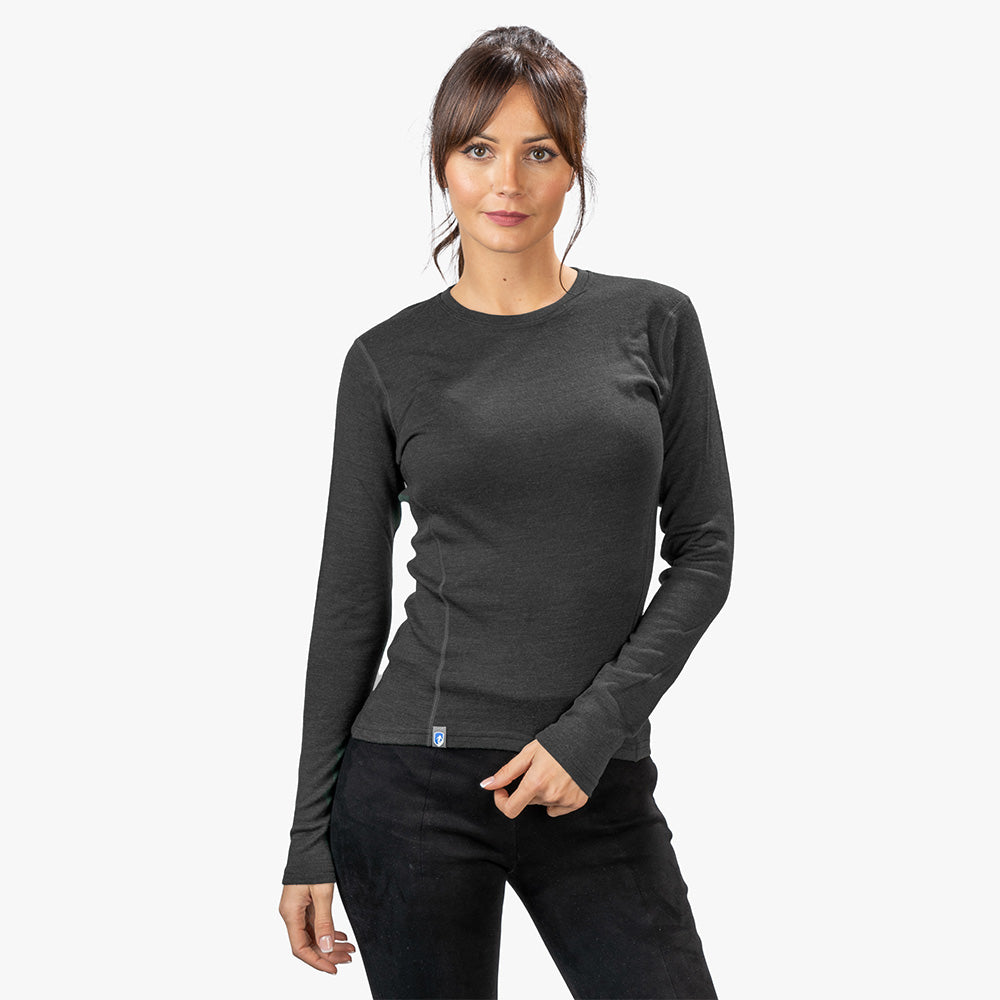 Alpin Loacker - Gray premium 100% Merino wool long sleeve shirt 230g/m2 for WOMEN - Alpin Loacker Long sleeve shirt merino gray women