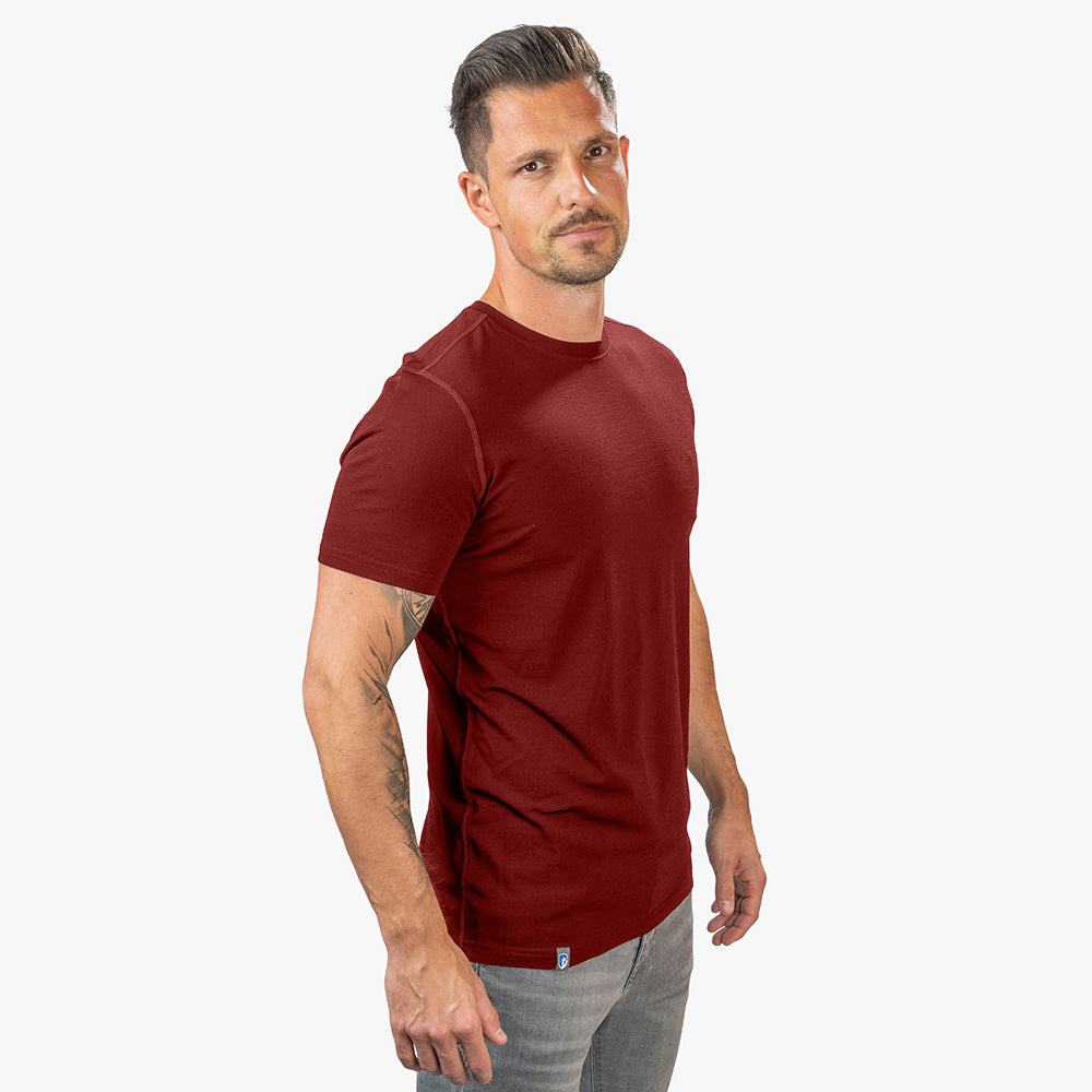 Alpin Loacker - köp röd merino t-shirt för män online