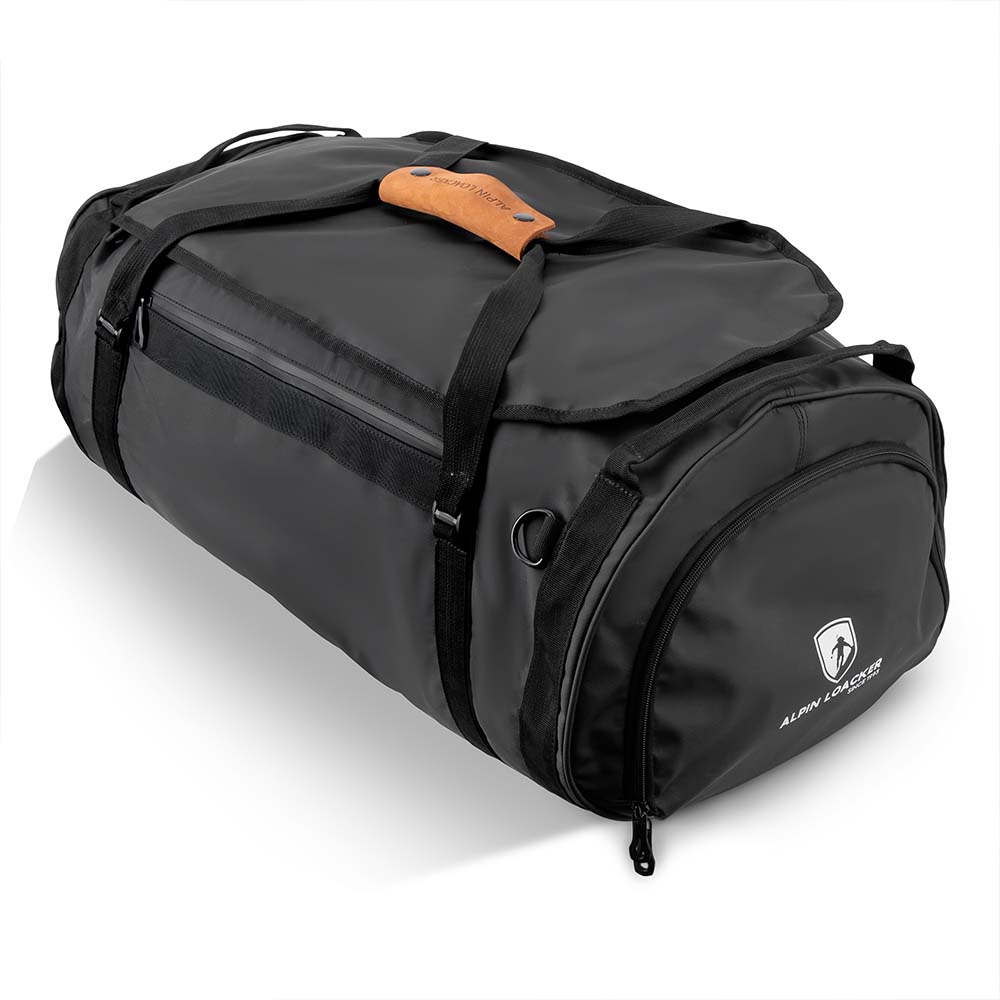 Reisetasche, Sporttasche & Duffel Bag mit braunem Griff, vielseitig einsetzbar, wasserabweisend, geräumig, wandelbar in Rucksack. Perfekt für Outdoor-Abenteuer und Reisen.