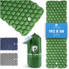 Alpin Loacker Green ultralight sleeping mat outdoor and camping, honeycomb-shaped inflatable sleeping mat with small pack size