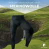 Merinowolle Lange Unterhose für Herren in schwarz von Alpin Loacker