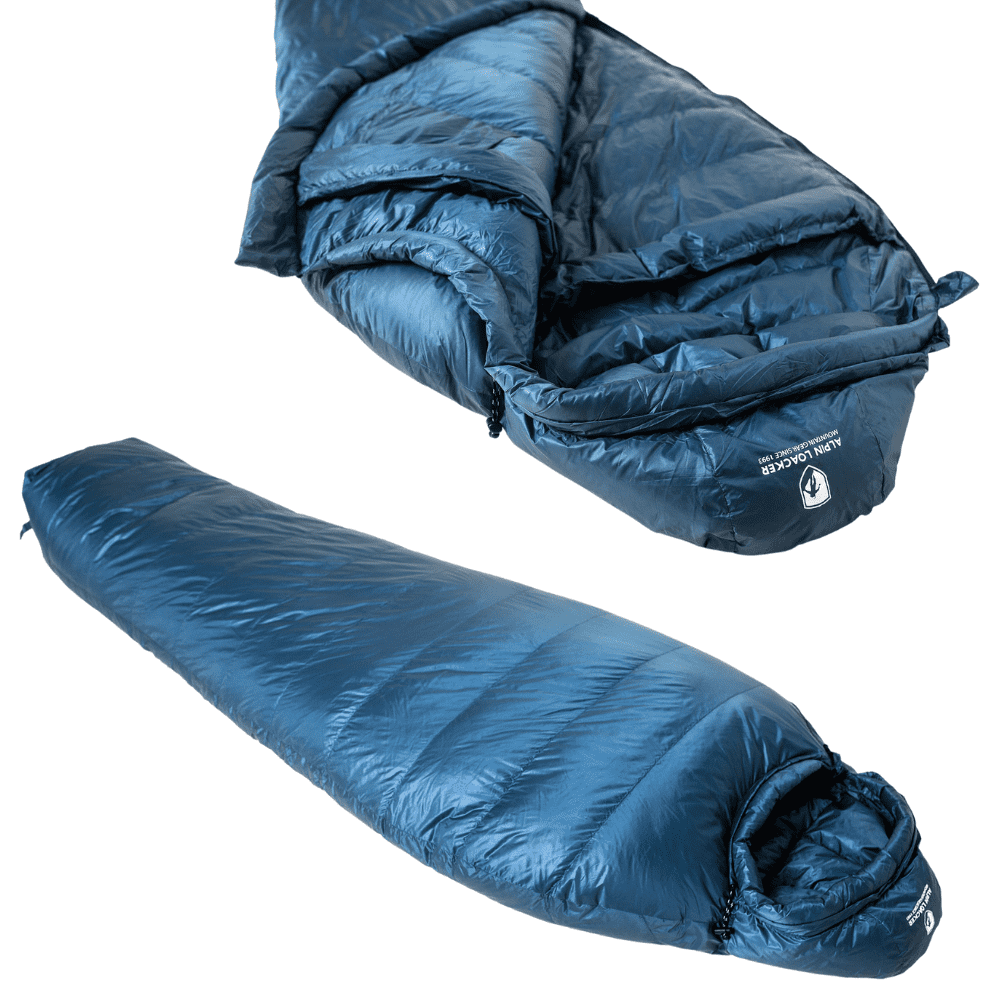 ALPIN LOACKER - Down Pro 3 Jahreszeiten Daunenschlafsack unter 1 kg - blauer Schlafsack von Alpin Loacker