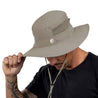 Sun hat with UV protection men and women in beige with drawstring