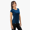 Alpin Loacker Merino T-shirt dames blauw, lichtgewicht merino functioneel shirt met CORESPUN TECHNOLOGIE, merino kleding online kopen