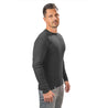 Alpin Loacker Camisa de manga larga Merino 230g / m2 camisa de manga larga gris Merino lana masculina, ropa Merino masculina